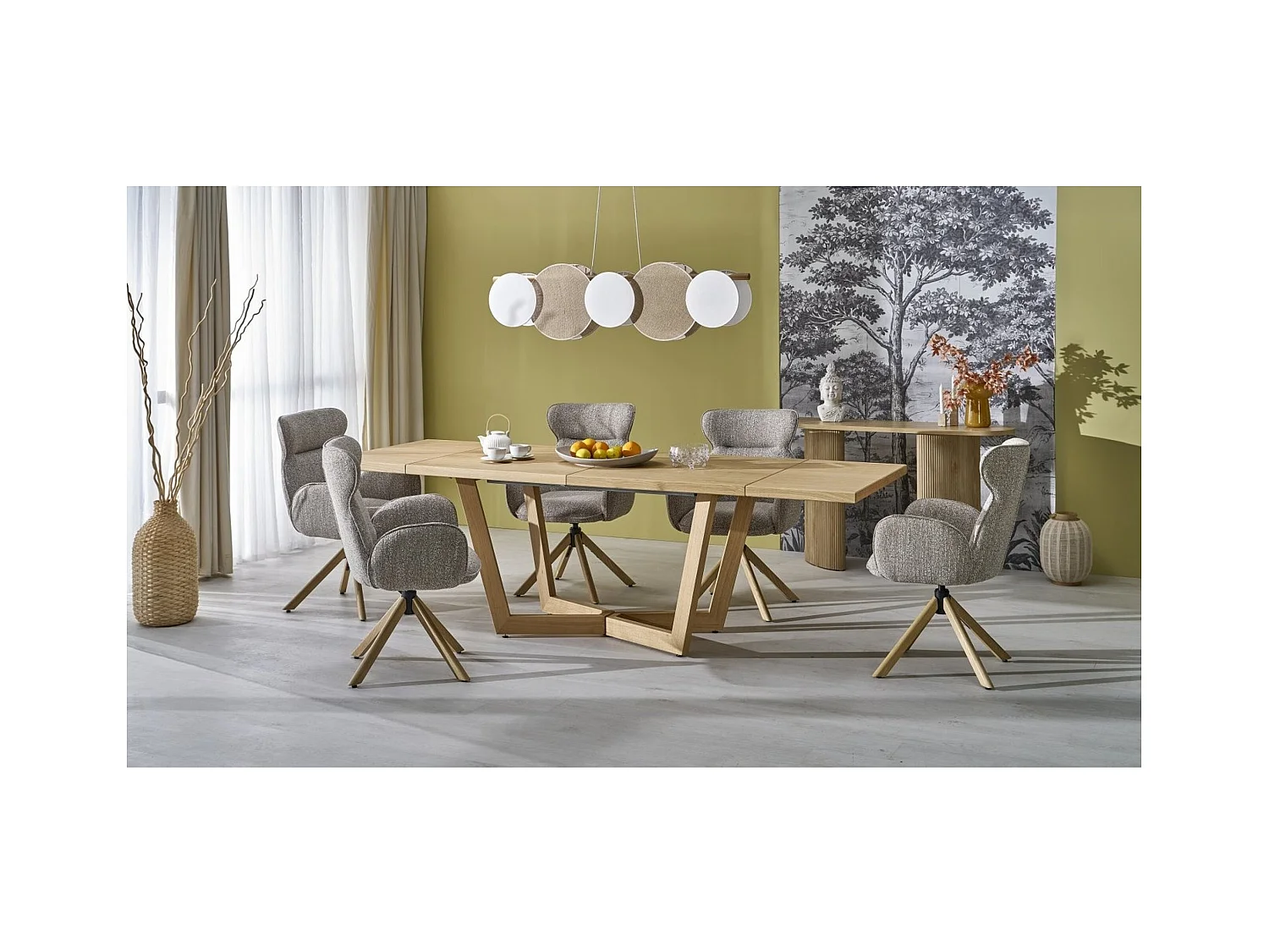 Tavolo da pranzo massello (90x160-250)/piano del mobile e legno massello/rovere marrone