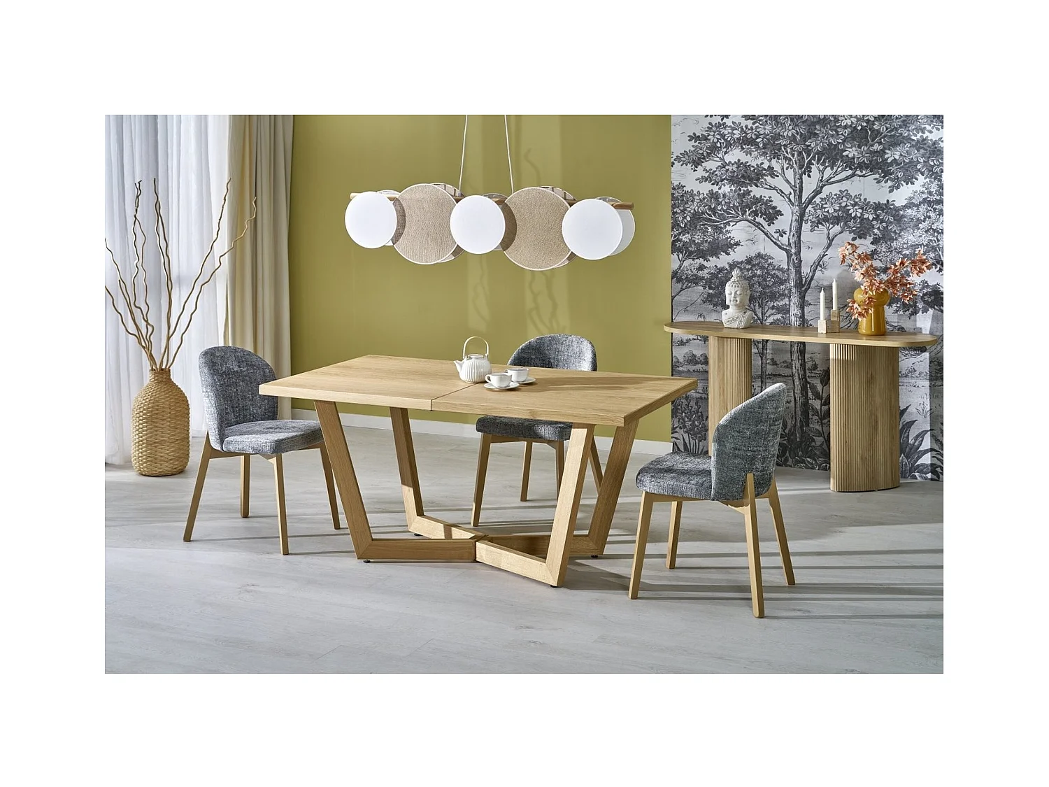Tavolo da pranzo massello (90x160-250)/piano del mobile e legno massello/rovere marrone