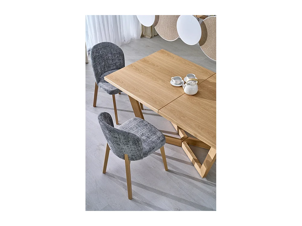 Tavolo da pranzo massello (90x160-250)/piano del mobile e legno massello/rovere marrone