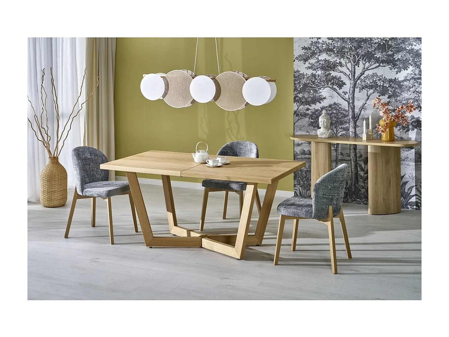 Tavolo da pranzo massello (90x160-250)/piano del mobile e legno massello/rovere marrone