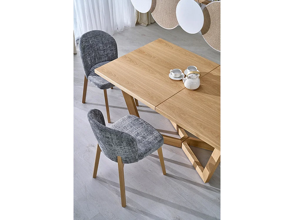 Tavolo da pranzo massello (90x160-250)/piano del mobile e legno massello/rovere marrone