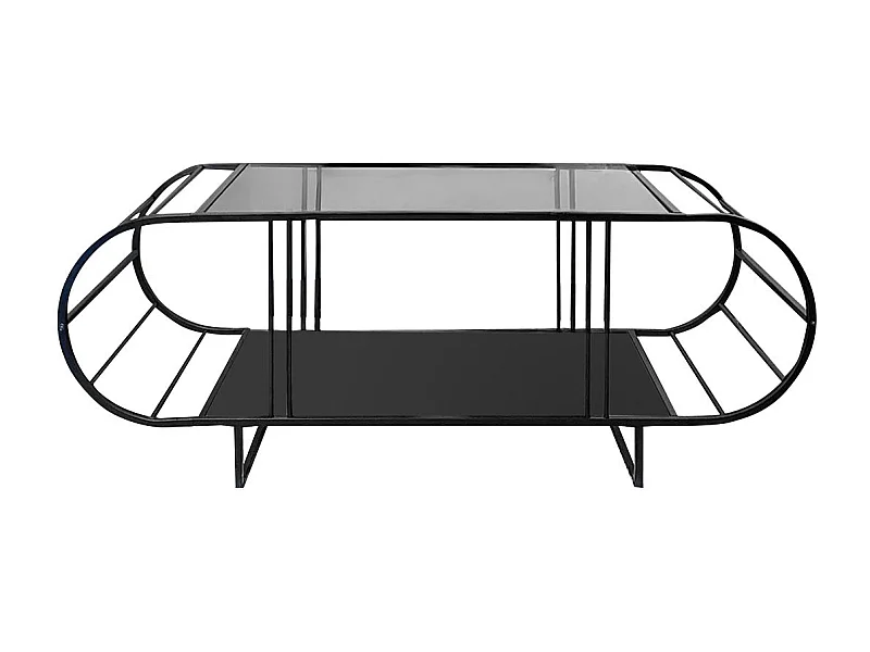 Salontafel met glazen en metalen blad L145 cm - WINDY