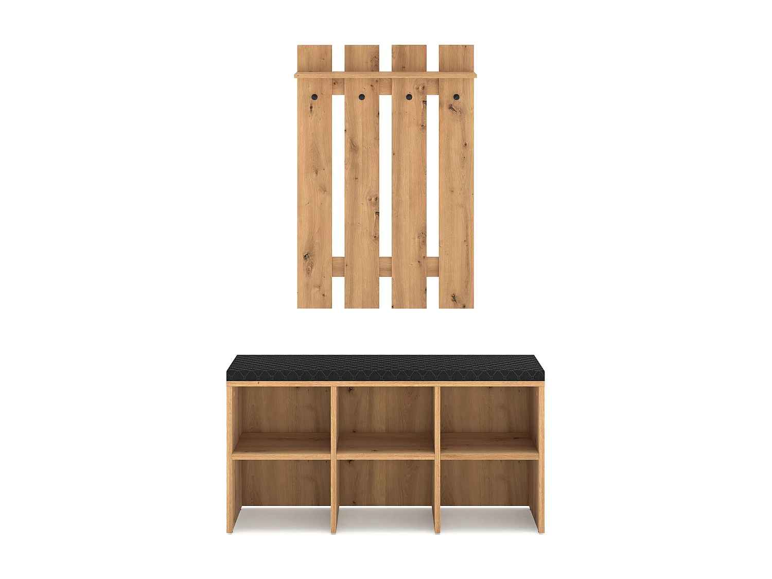 GARDEROBE Renes 2-teilig Eiche Artisan / Schwarz