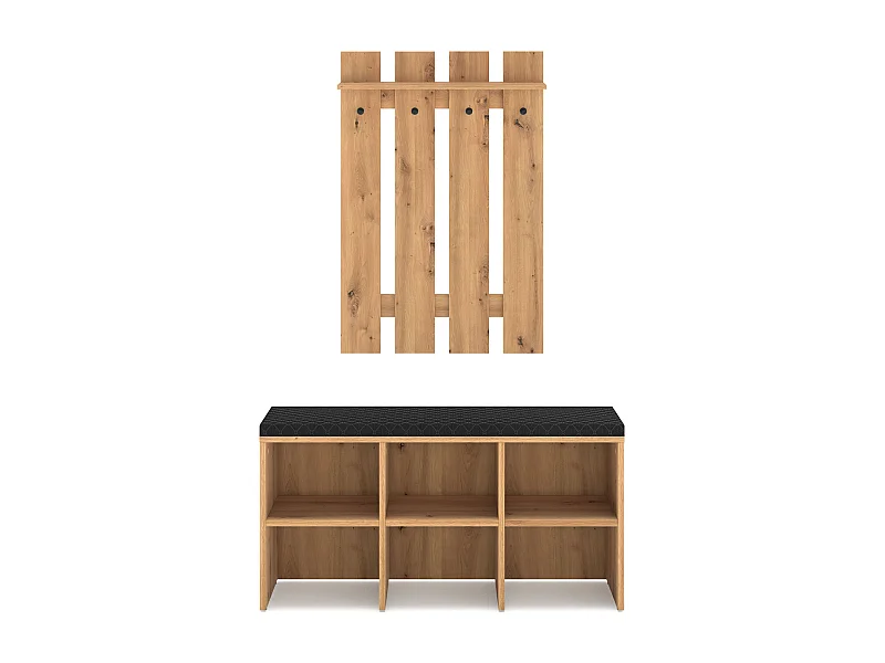 GARDEROBE Renes 2-teilig Eiche Artisan / Schwarz