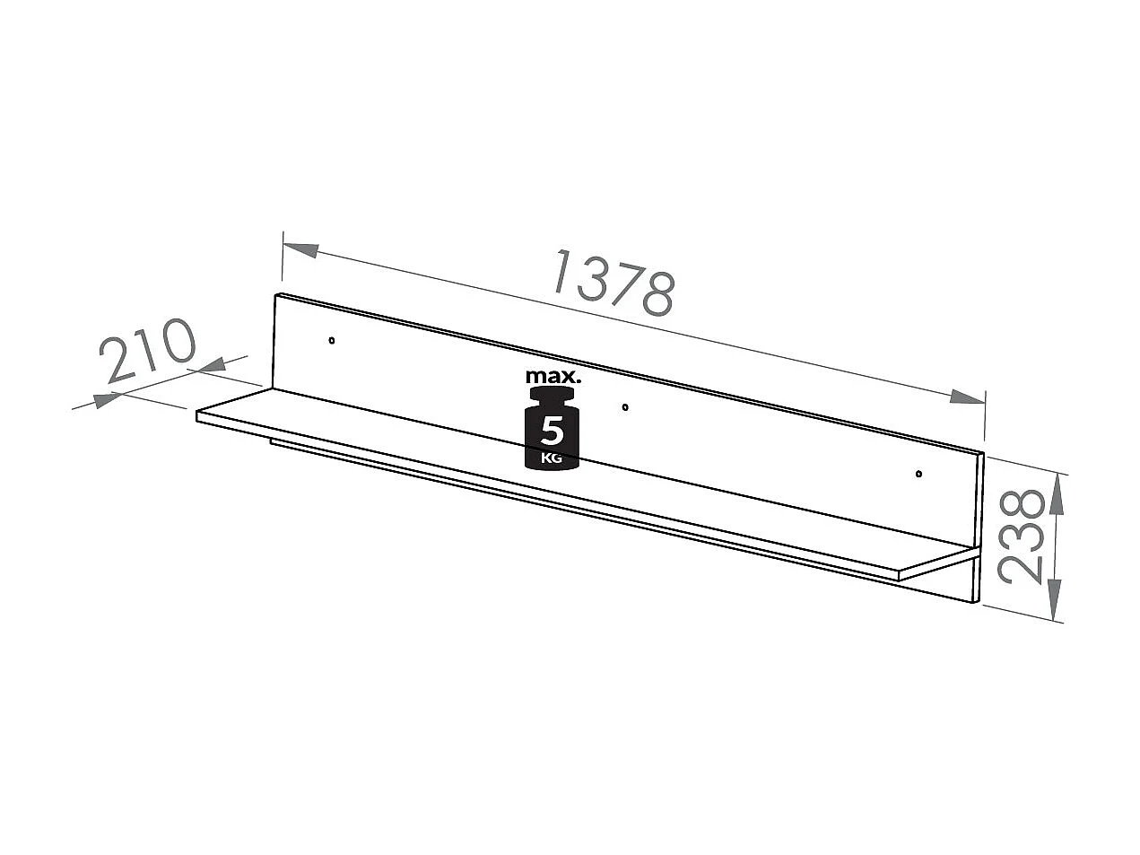 WANDREGAL Castel Sonoma Eiche hell / Sonoma Eiche Trüffel 138 / 21 / 24cm
