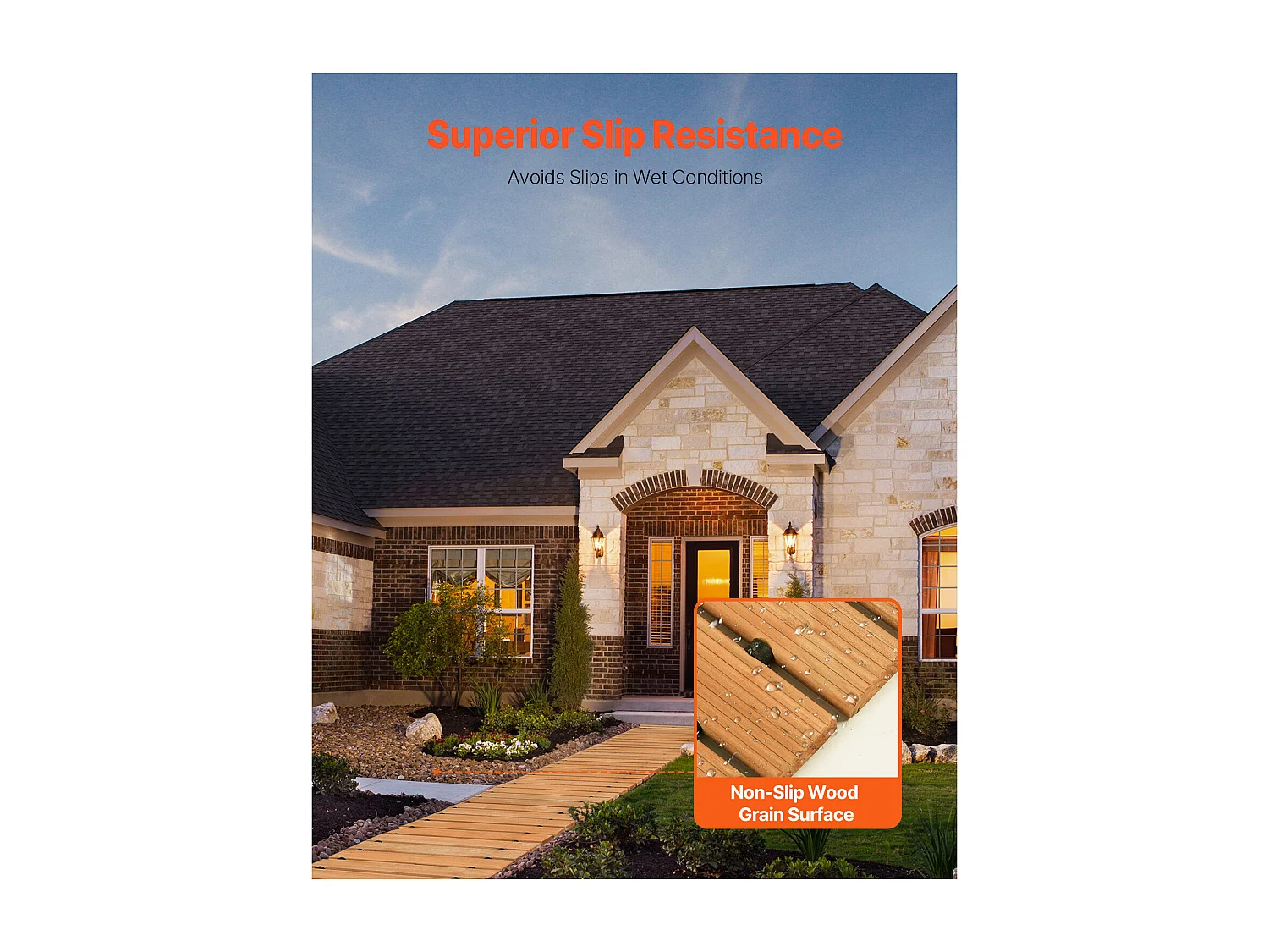 Allée Chemin de Jardin, SucceBuy – Allée de Jardin Droite en Bois (365 × 43 cm) – Déroulable