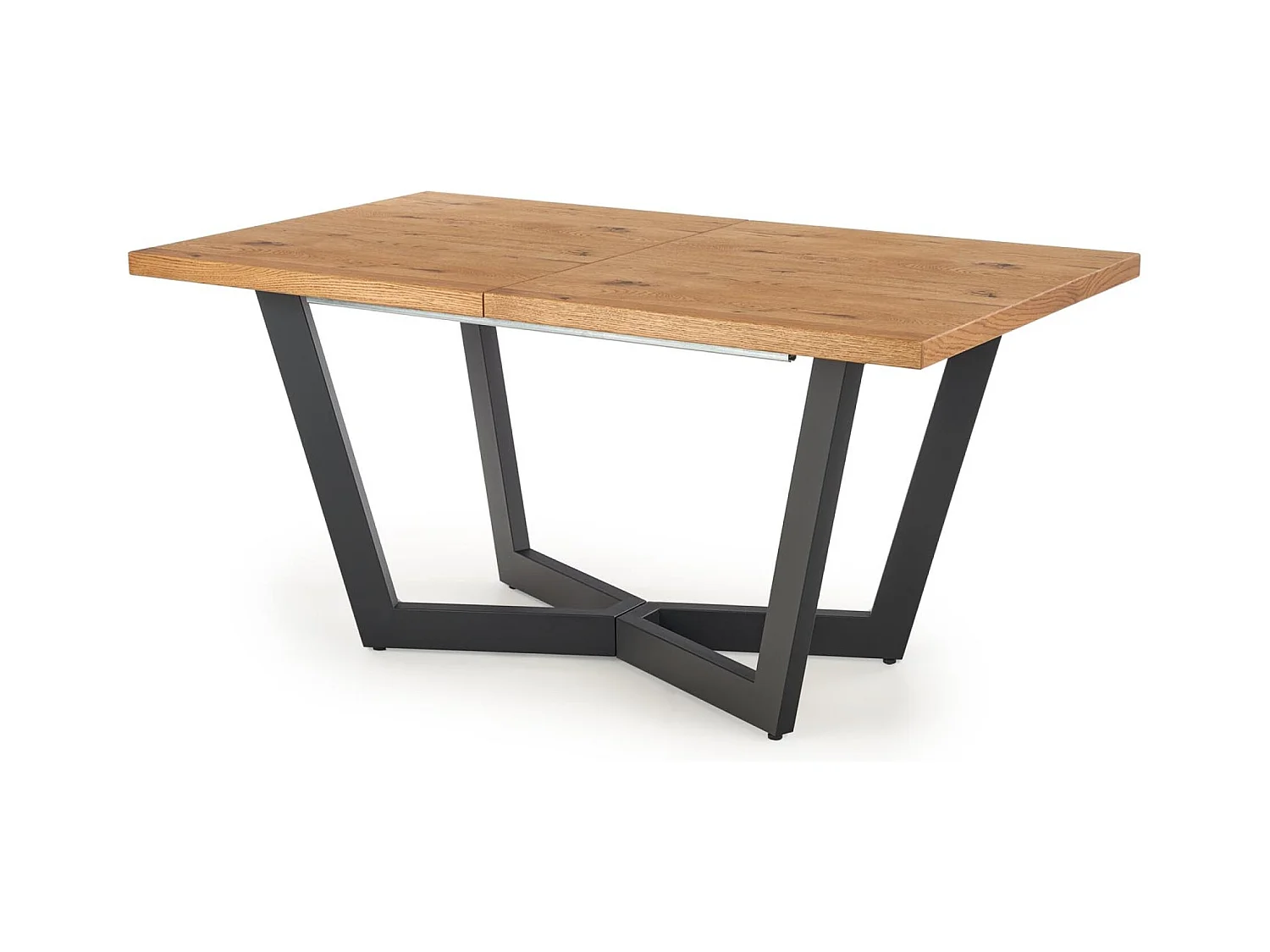 Tavolo da pranzo massiccio (90x160-250)/MDF e legno massello/marrone e nero