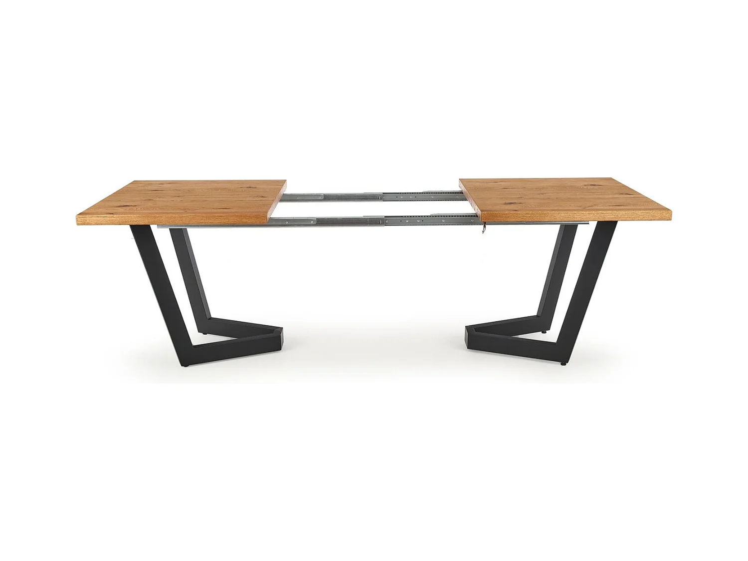 Tavolo da pranzo massiccio (90x160-250)/MDF e legno massello/marrone e nero