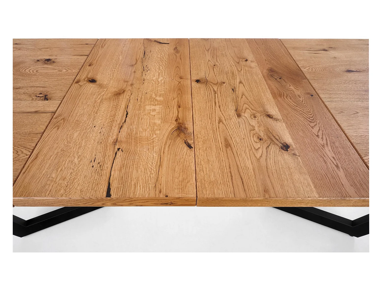 Tavolo da pranzo massiccio (90x160-250)/MDF e legno massello/marrone e nero