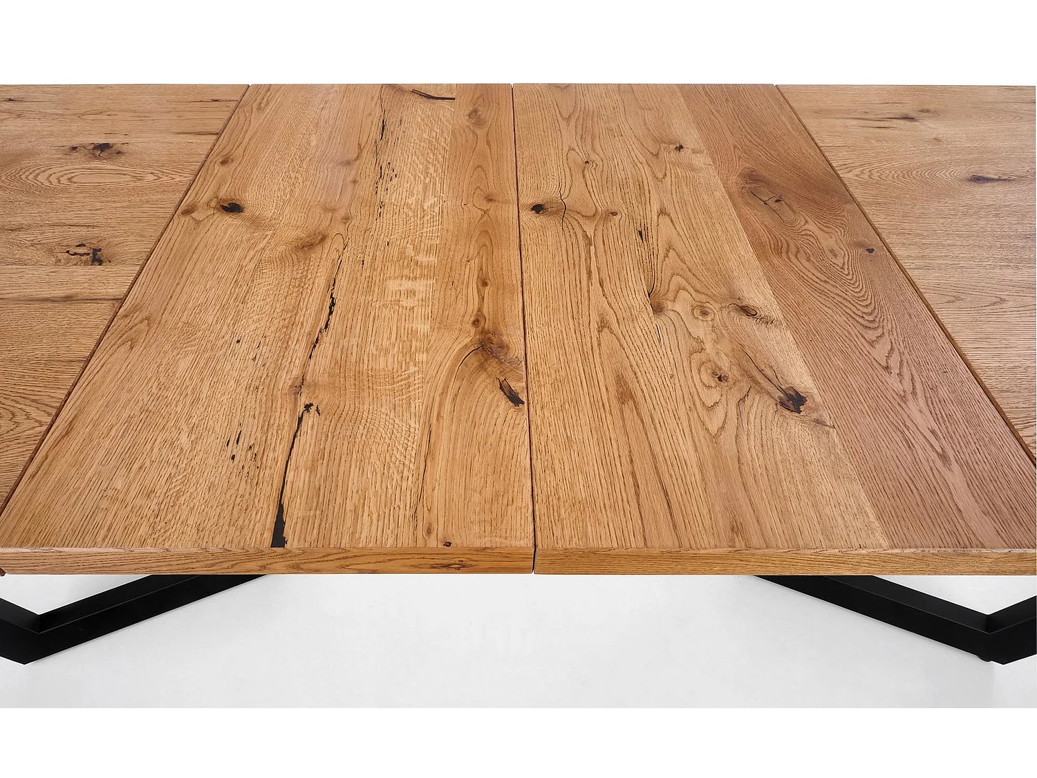 Tavolo da pranzo massiccio (90x160-250)/MDF e legno massello/marrone e nero