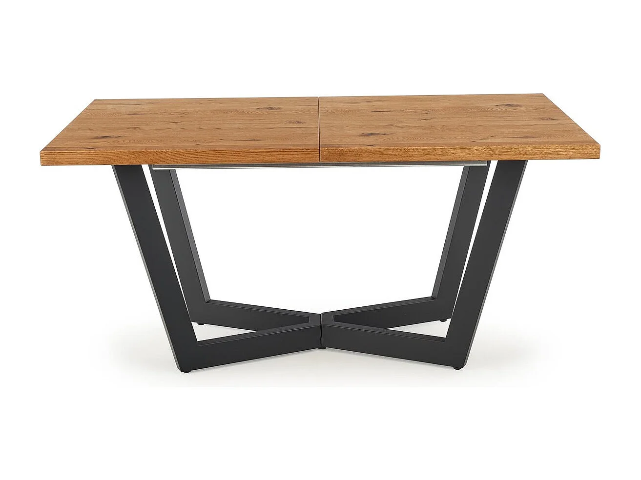 Tavolo da pranzo massiccio (90x160-250)/MDF e legno massello/marrone e nero