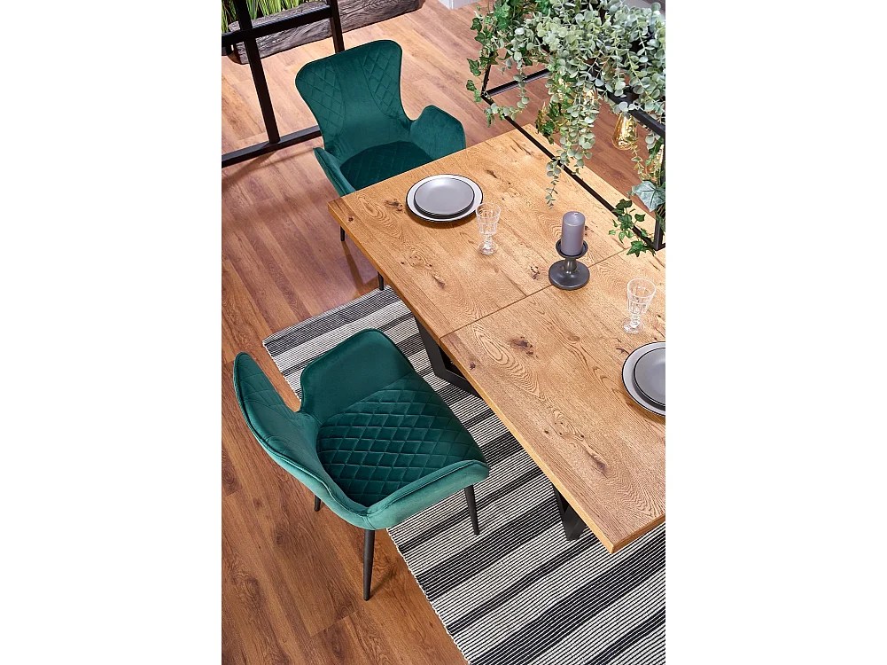 Esstisch Massive (90x160-250)/MDF&Massivholz/Braun&Schwarz