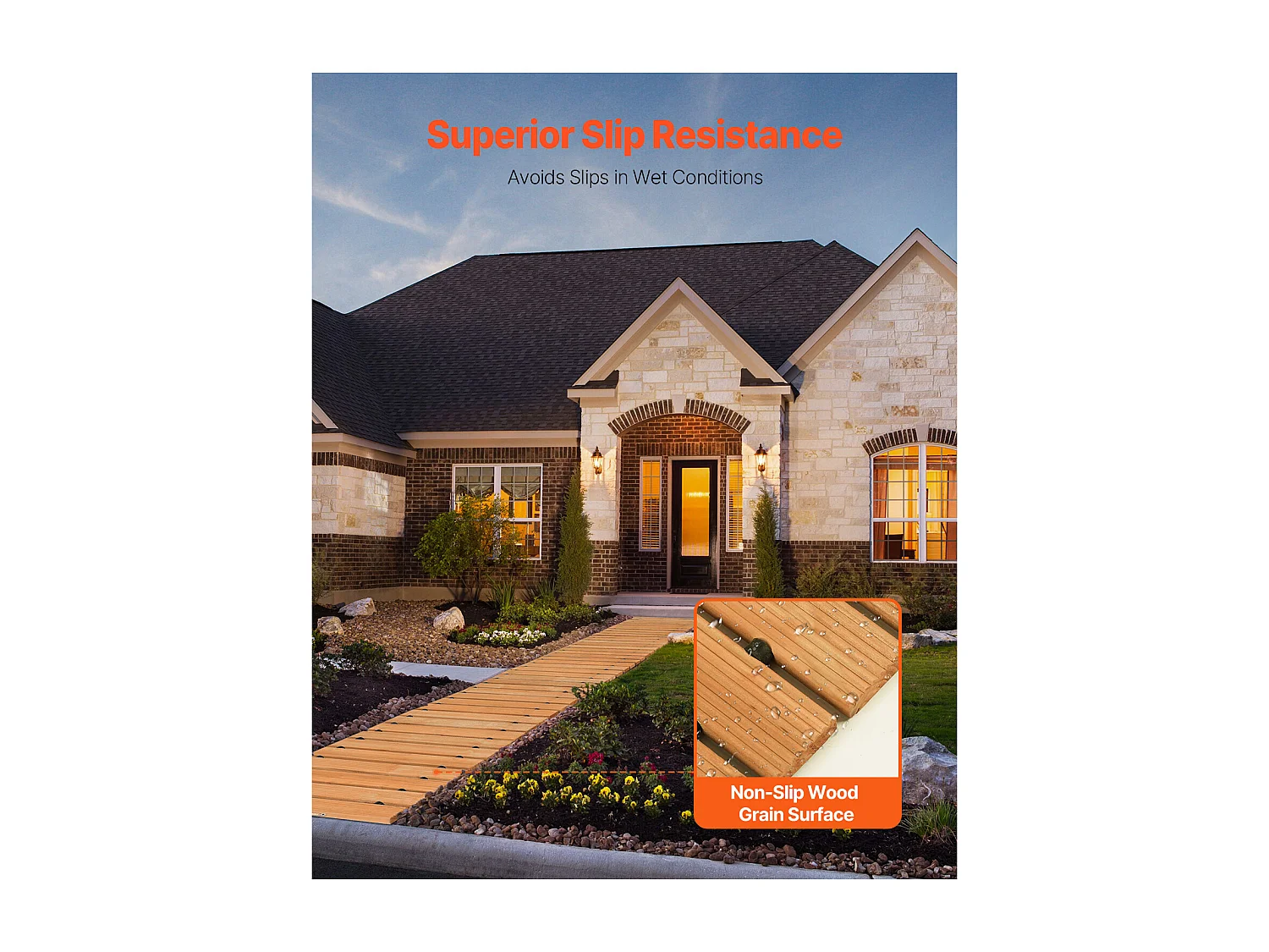 Percorso da Giardino, SucceBuy Passerella da Giardino in Legno Dritta (244 × 43 cm)