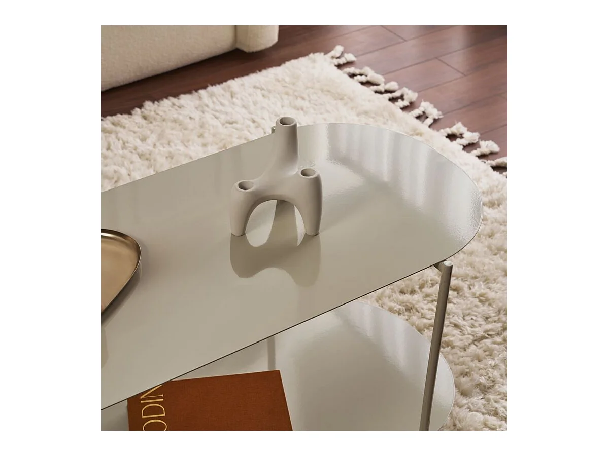 Table basse 2 plateaux avec bords arrondis L100 cm - LIV