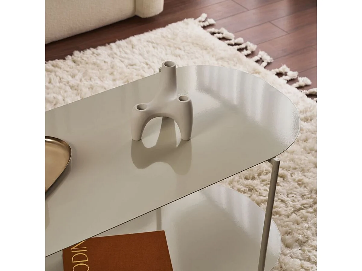 Table basse 2 plateaux avec bords arrondis L100 cm - LIV