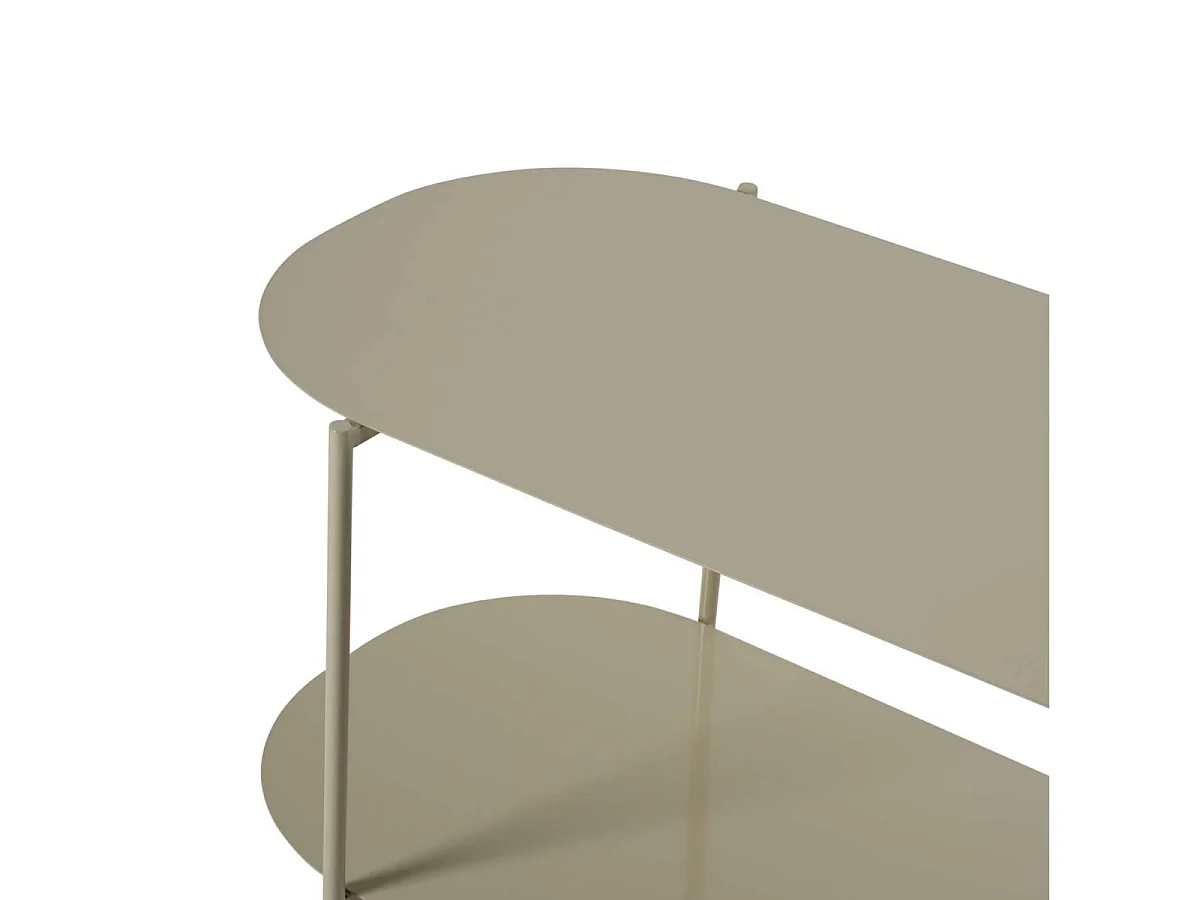 Mesa de centro com 2 prateleiras e bordas arredondadas L100 cm - LIV