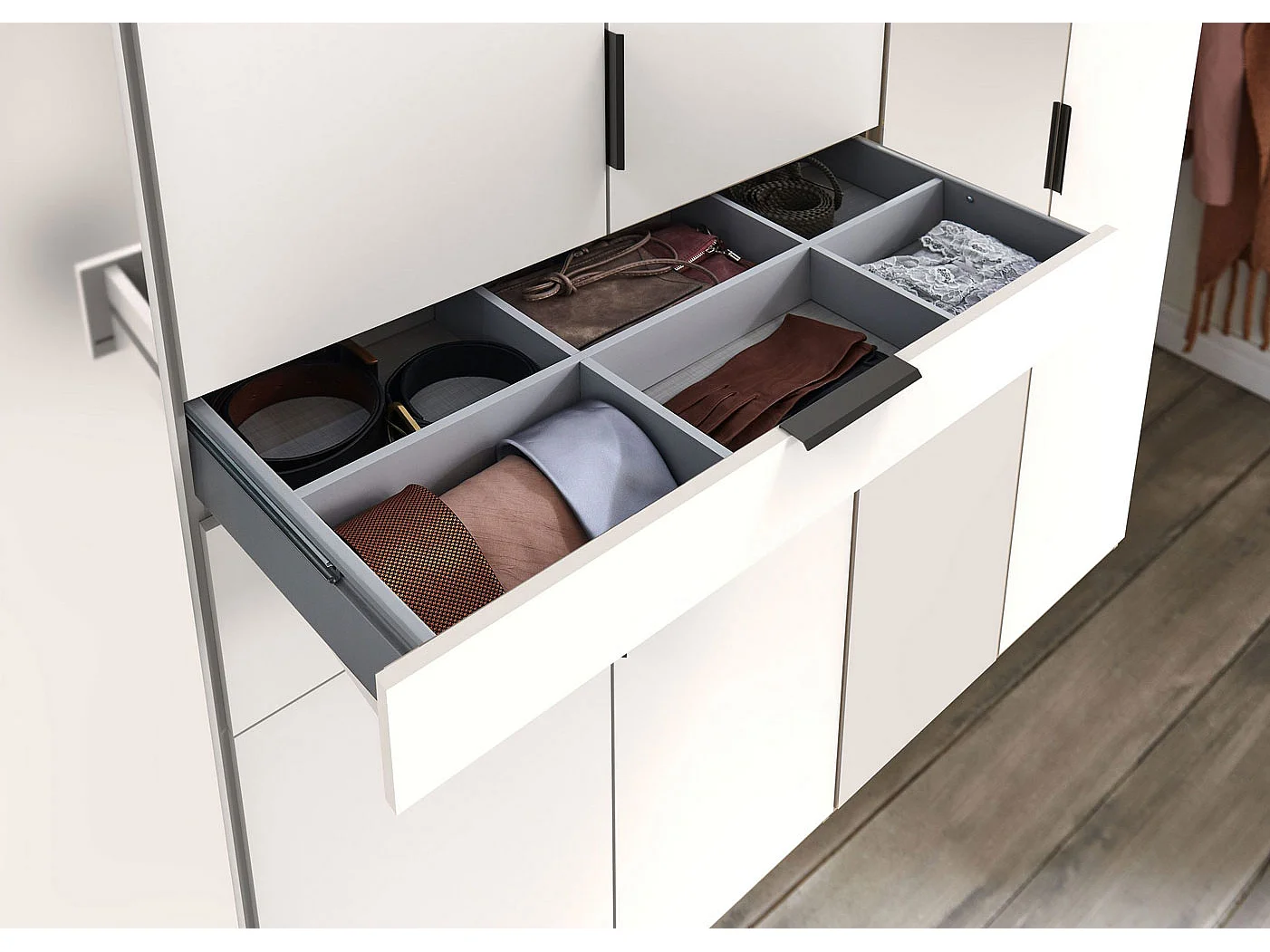 KLEIDERSCHRANK Moldau Lichtgrau 225 / 58 / 208cm