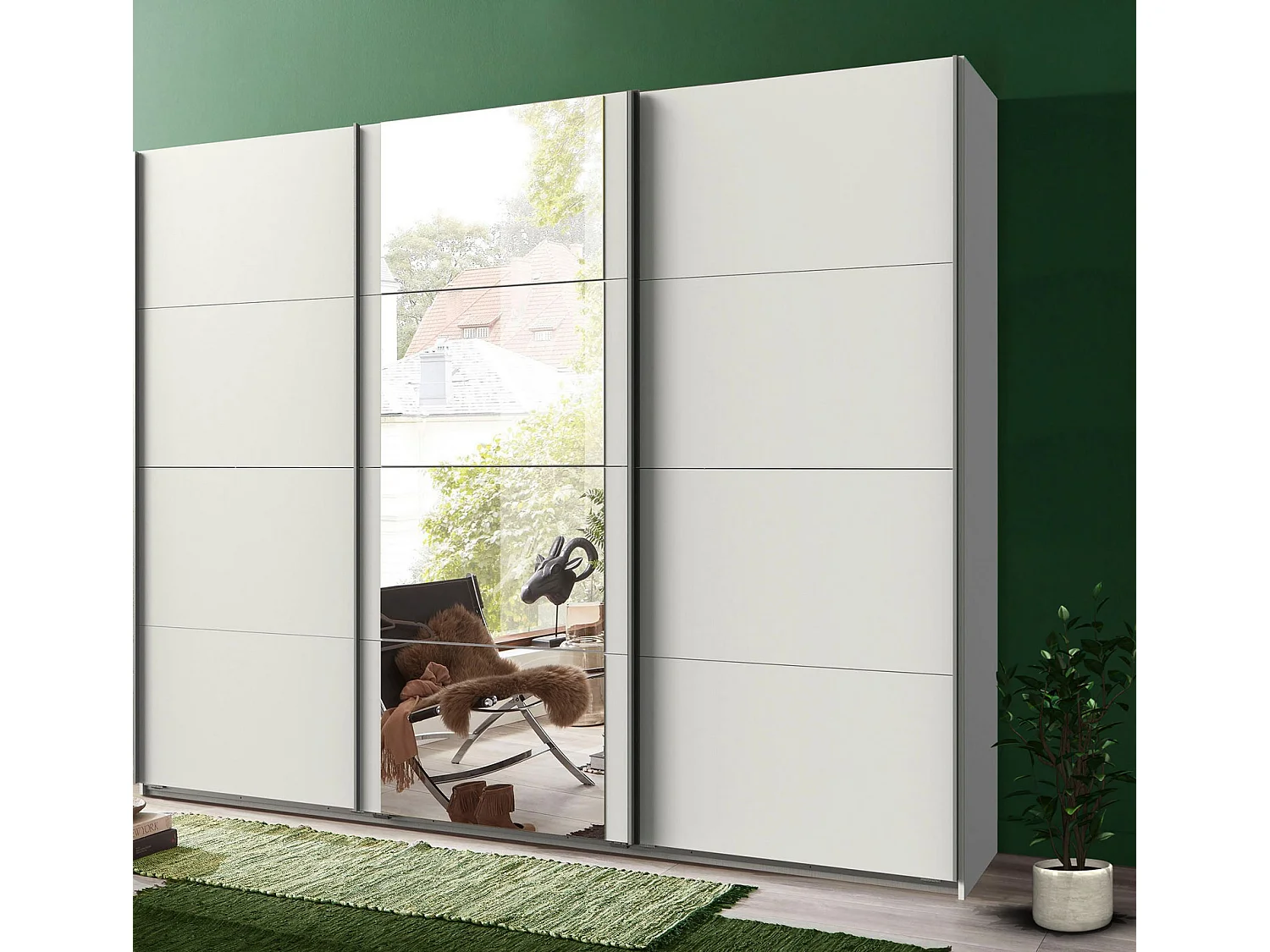 SCHWEBETÜRENSCHRANK Bern Weiß 270 / 64 / 236cm