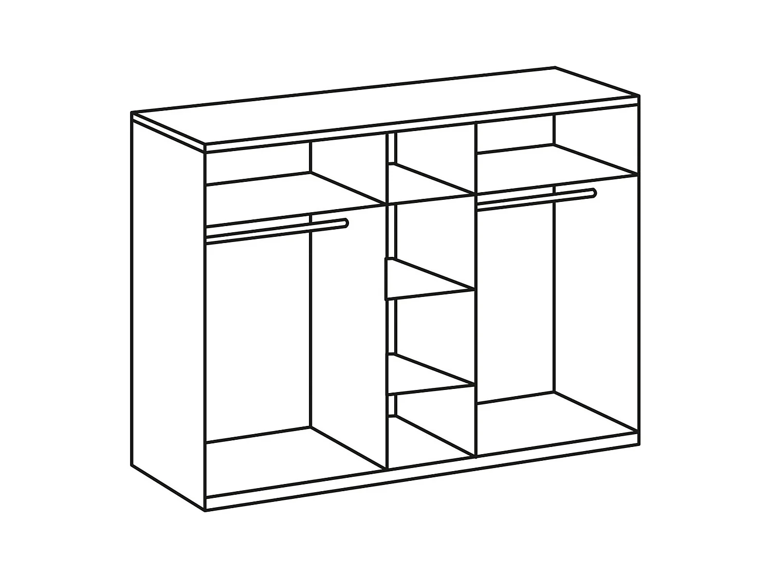 FALT-/ DREHTÜRENSCHRANK Everly weiß / Spiegel 250 / 65 / 216cm