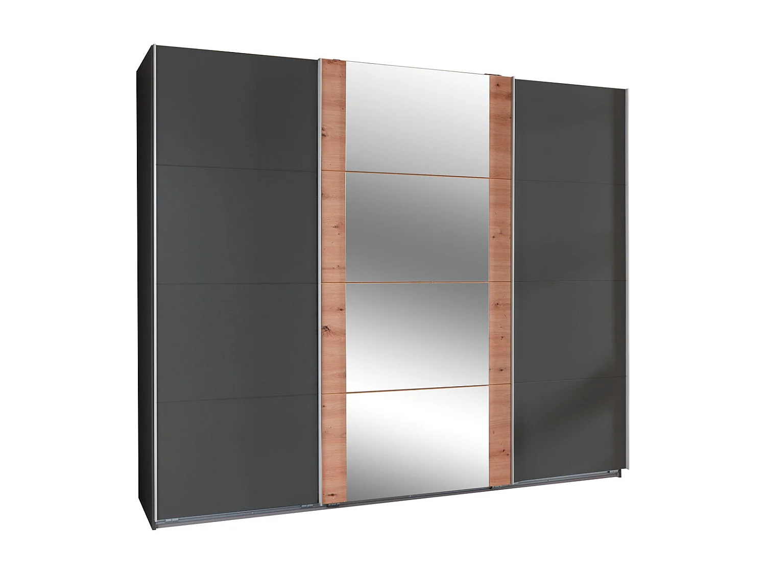 SCHWEBETÜRENSCHRANK Bern Graphit / Eiche Artisan 313 / 64 / 236cm