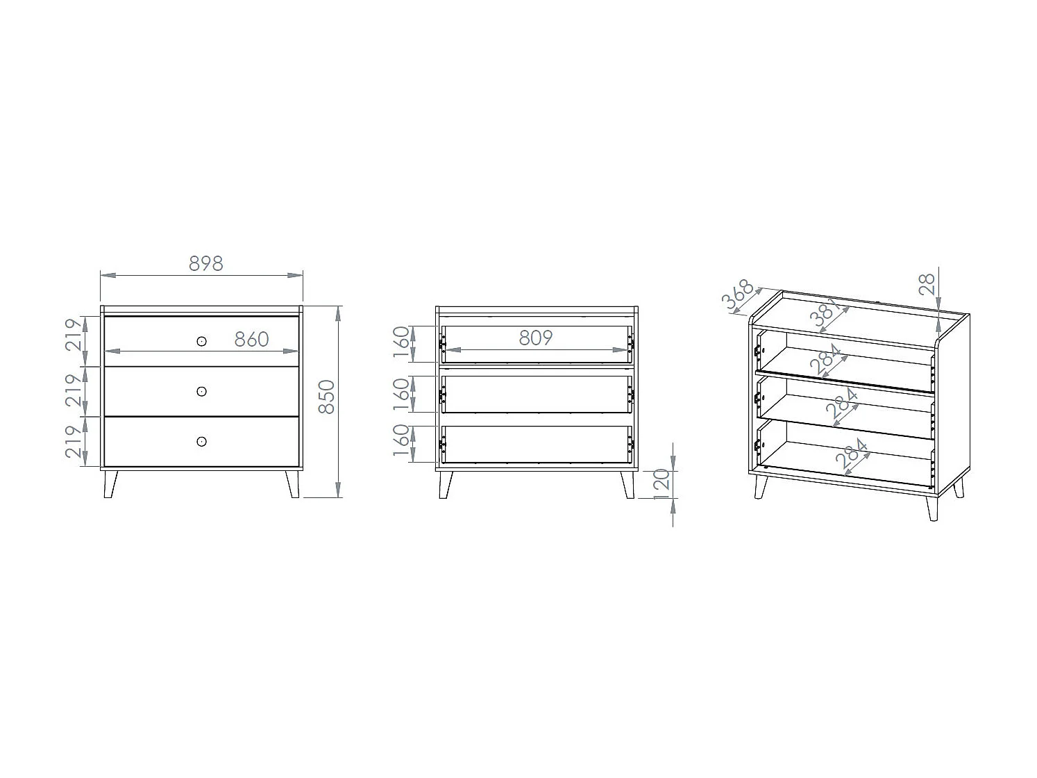 KOMMODE Mevel Wüstensand / Millennial Pink 90 / 40 / 85cm