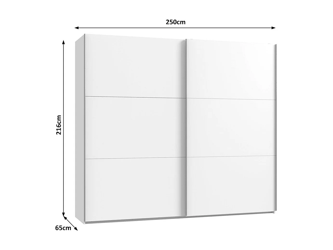 SCHWEBETÜRENSCHRANK Level Plankeneiche 250 / 65 / 216cm