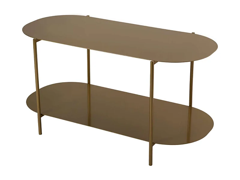 Couchtisch mit 2 Ablagen mit abgerundeten Kanten L100 cm - LIV