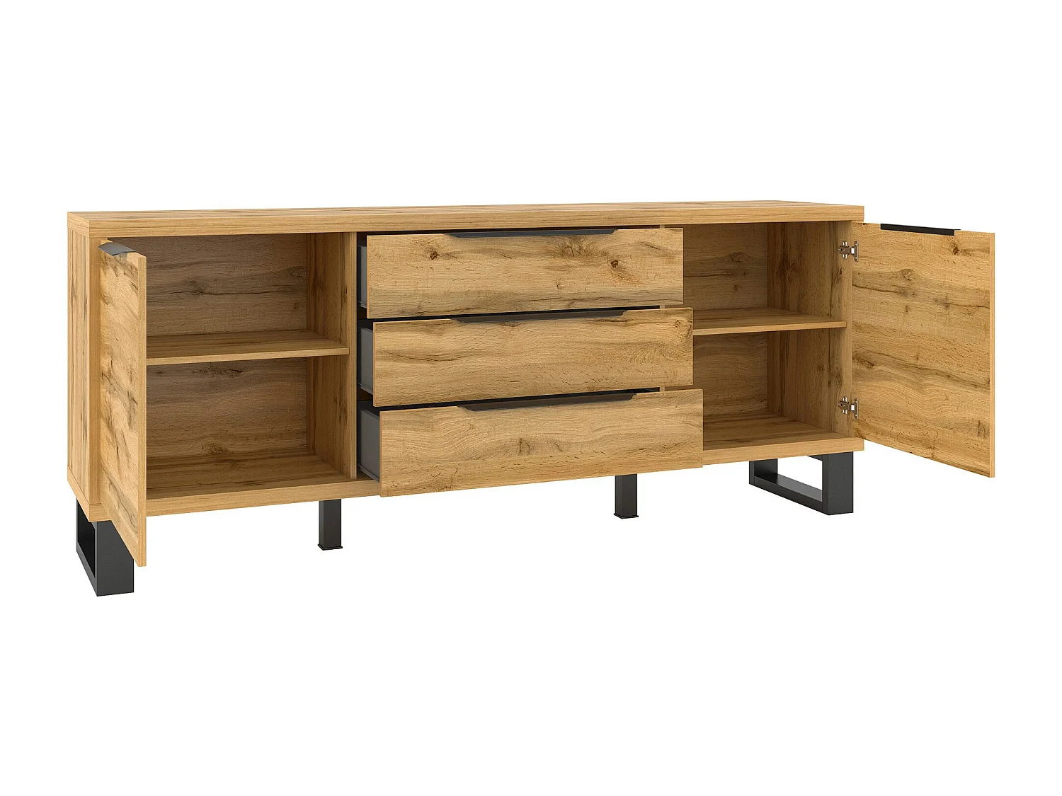 KOMMODE Halle Wotan Eiche 200 / 45 / 80 cm