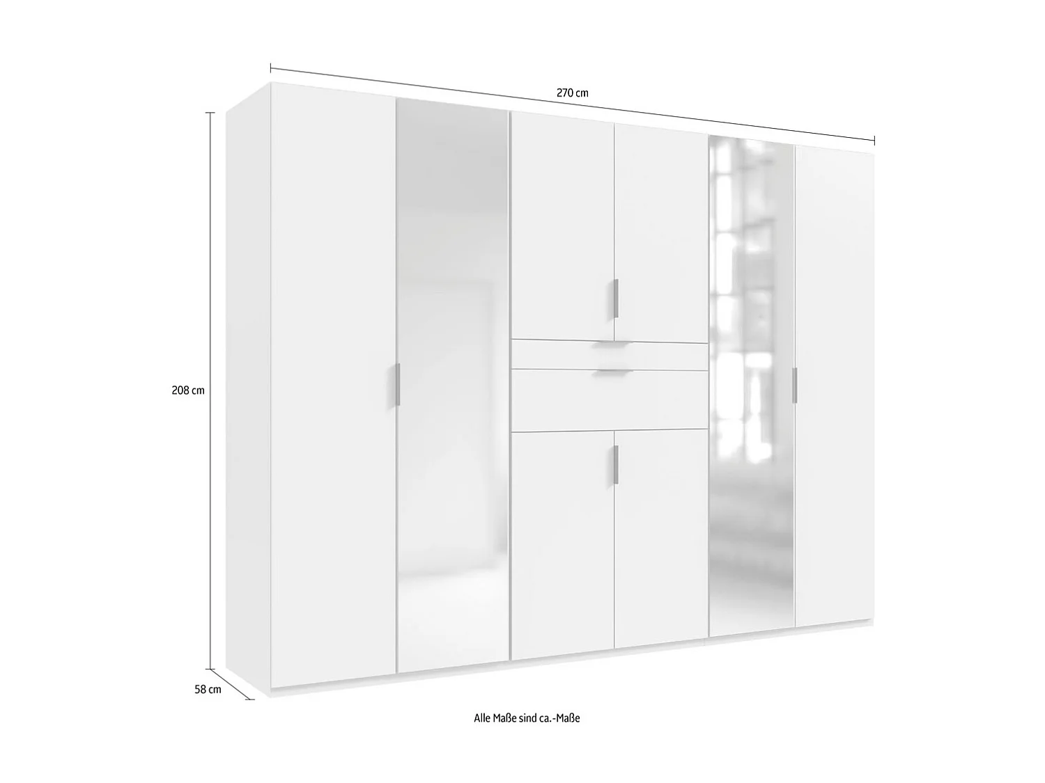 KLEIDERSCHRANK Moldau weiß 270 / 58 / 208cm