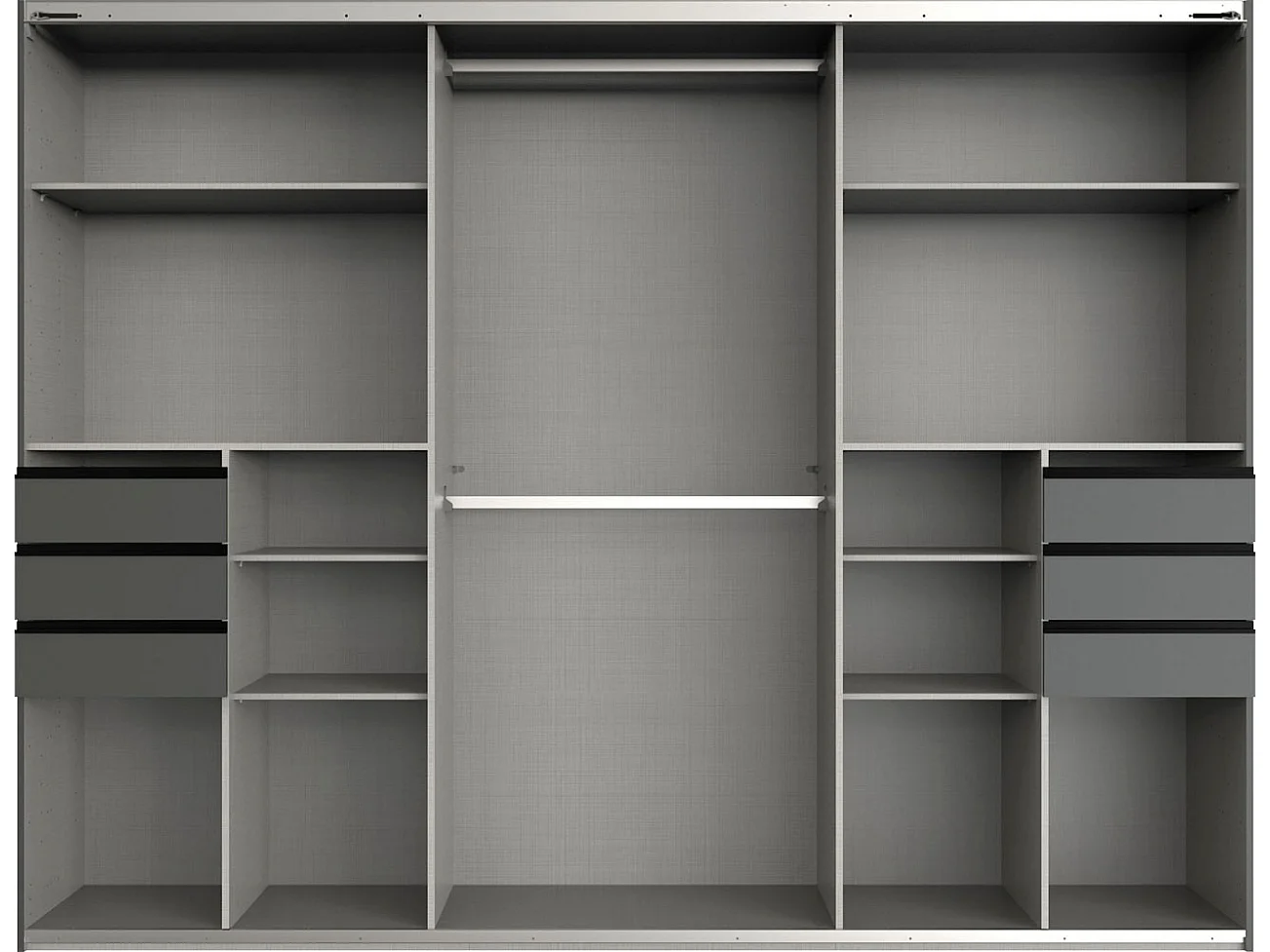 SCHWEBETÜRENSCHRANK Saigon sandgrau Glas 270 / 64 / 208 cm