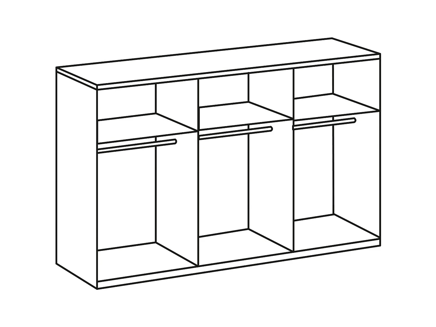 SCHWEBETÜRENSCHRANK Barcelona graphit / Glasschwarz 270 / 65 / 208cm