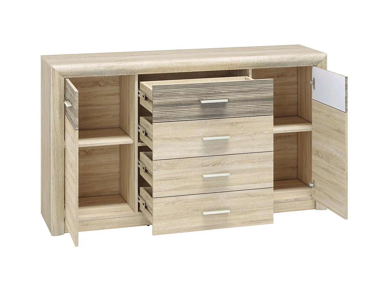 SIDEBOARD Castel Sonoma Eiche hell / Sonoma Eiche Trüffel 165 / 43 / 94cm