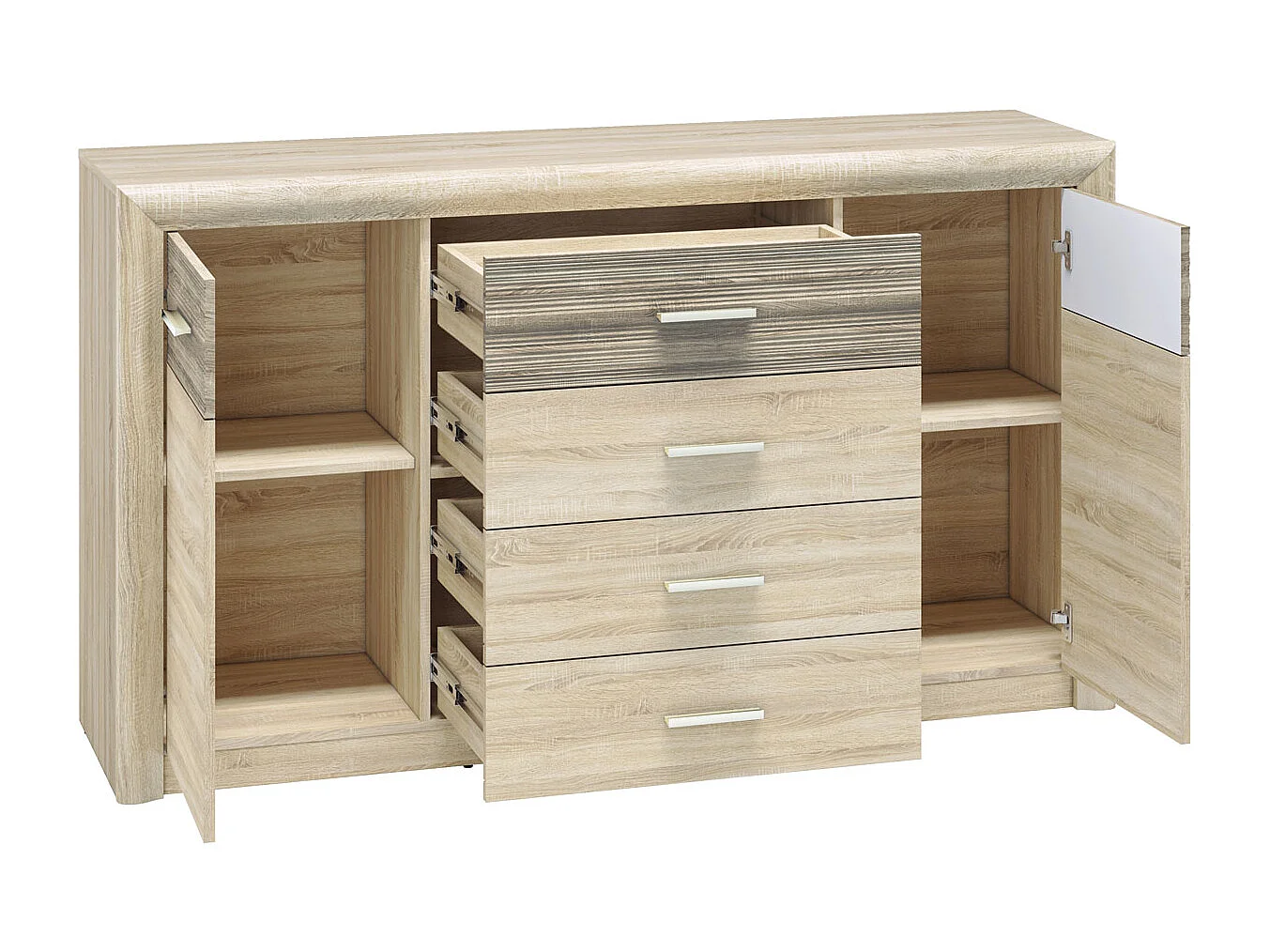 SIDEBOARD Castel Sonoma Eiche hell / Sonoma Eiche Trüffel 165 / 43 / 94cm