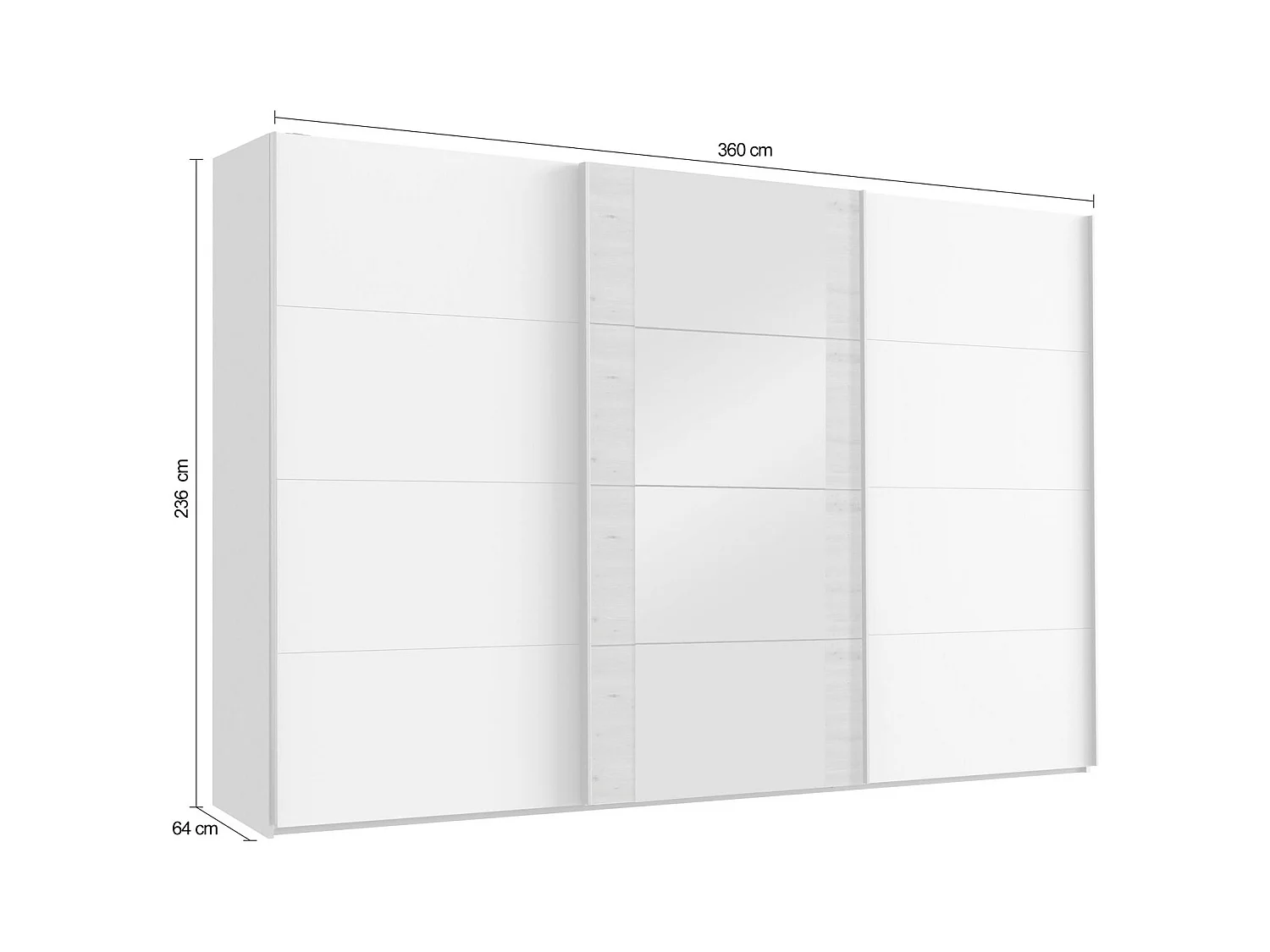 SCHWEBETÜRENSCHRANK Bern Graphit 360 / 64 / 236cm