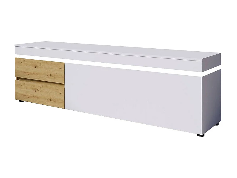 LOWBOARD Luci Eiche Artisan / weiß 180 / 48 / 56cm