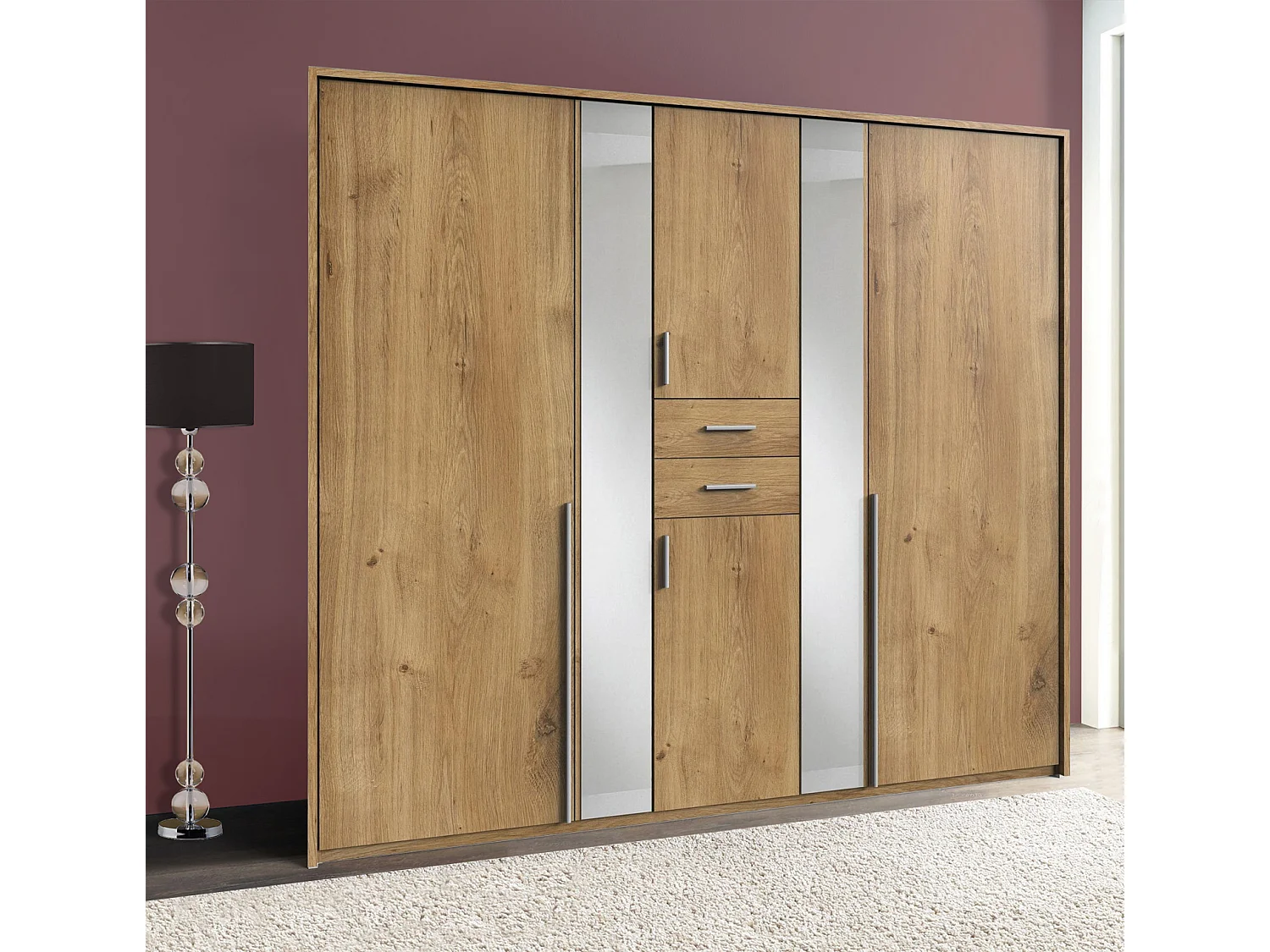 KLEIDERSCHRANK Vanea Plankeneiche 225 / 58 / 208cm