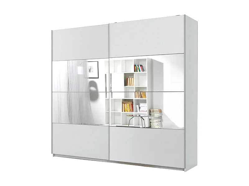 SCHWEBETÜRENSCHRANK Bilbao Weiß 221 / 61 / 210 cm