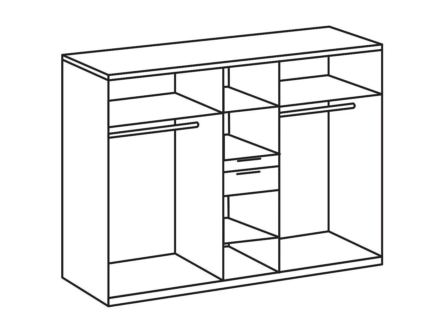 KLEIDERSCHRANK Moldau weiß 225 / 58 / 208cm