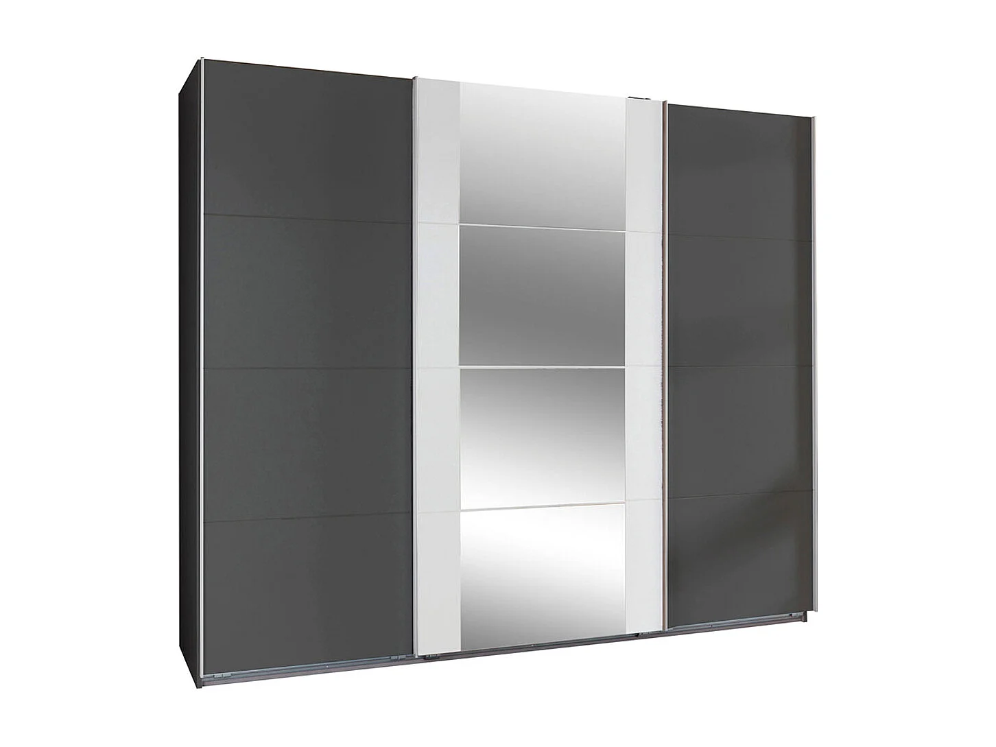 SCHWEBETÜRENSCHRANK Bern Graphit / Weiß 270 / 64 / 210cm