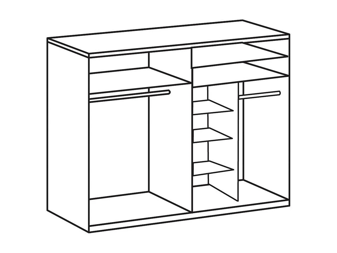 SCHWEBETÜRENSCHRANK Bern Graphit / Weiß 270 / 64 / 210cm