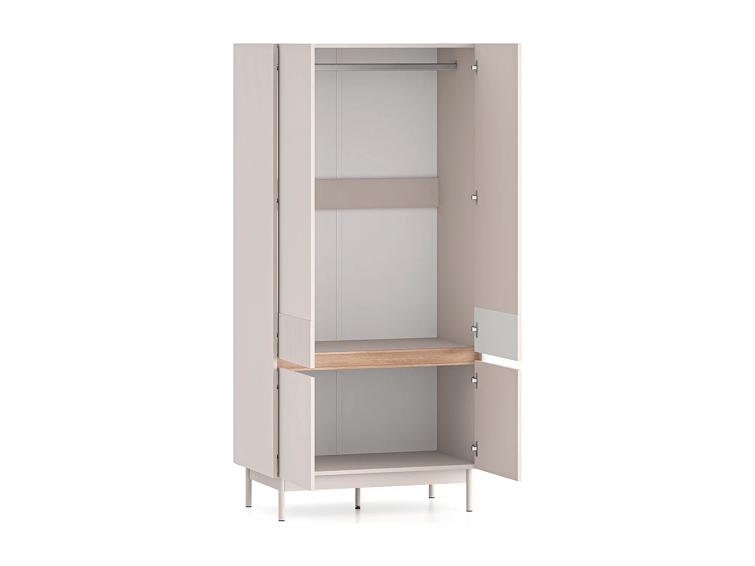 KLEIDERSCHRANK Dunea 92 / 53 / 193cm Cashmere / Eiche Cremona Torro