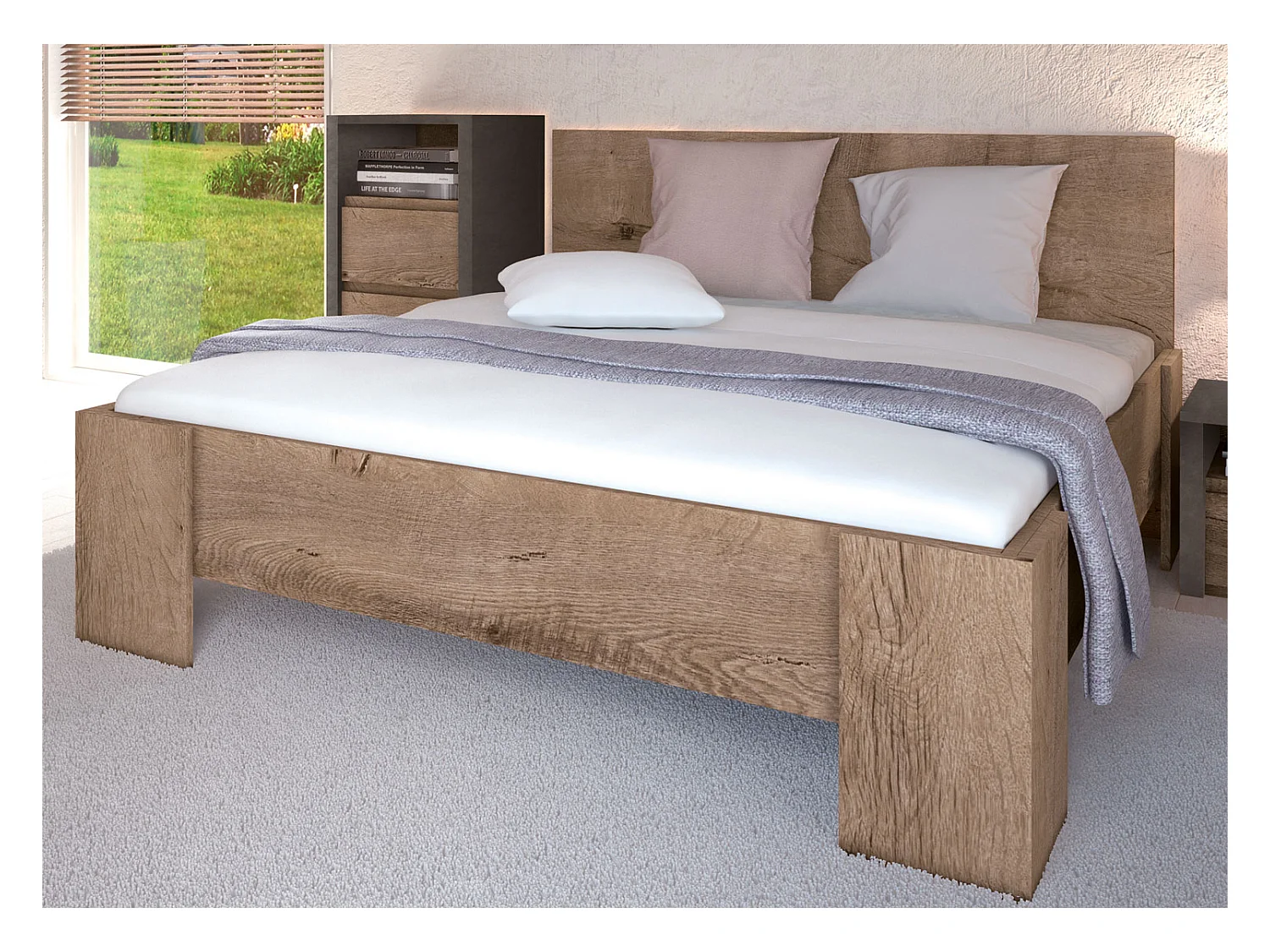 DOPPELBETT Montana Eiche Lefkas 190 / 208 / 100cm