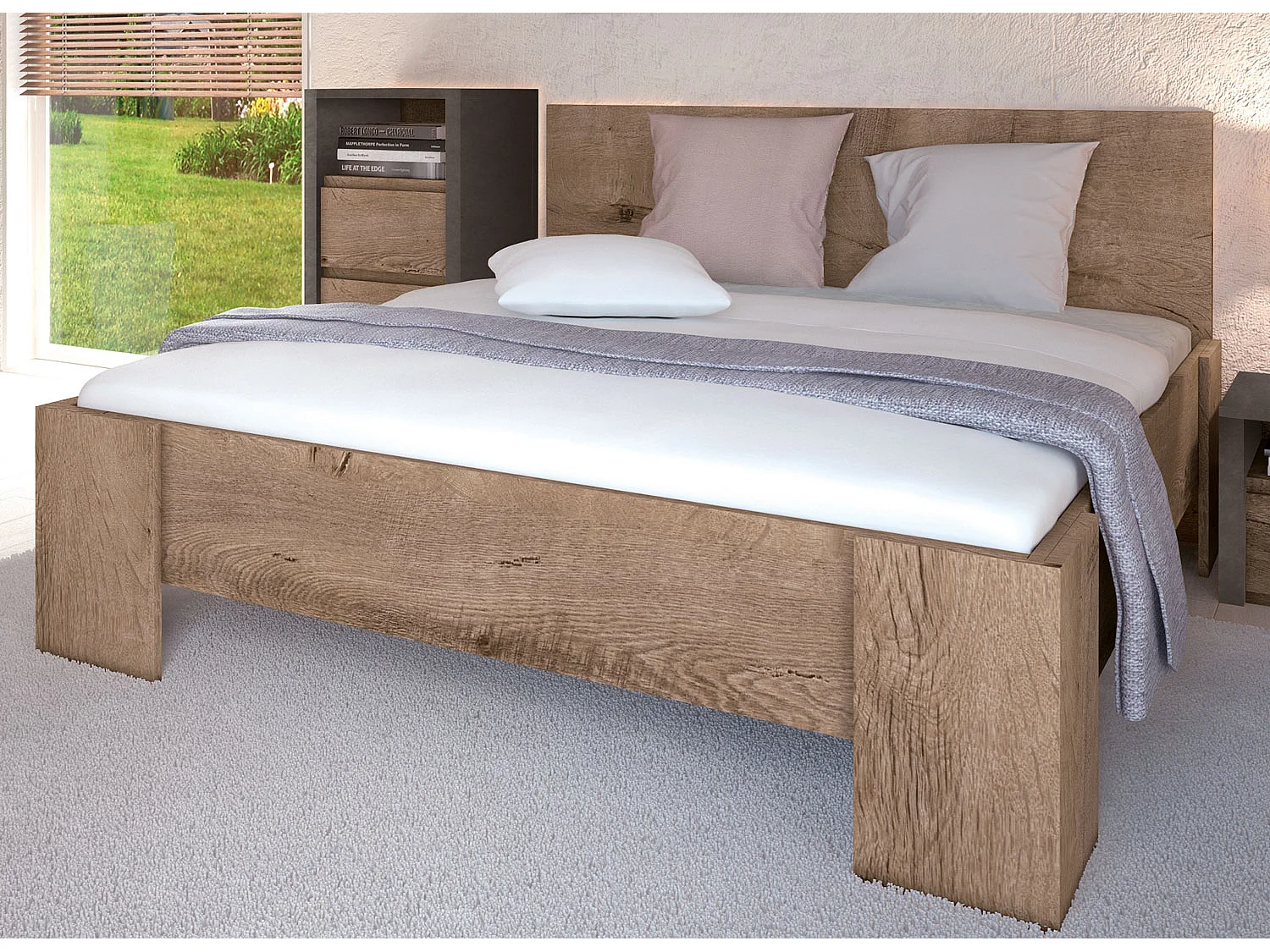 DOPPELBETT Montana Eiche Lefkas 190 / 208 / 100cm