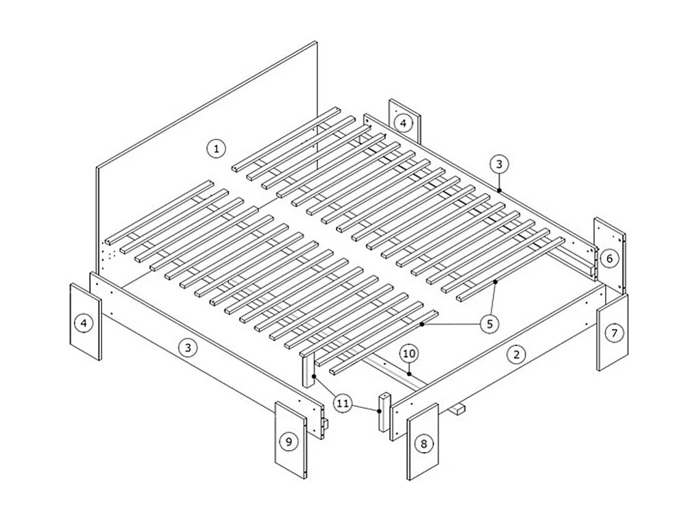 DOPPELBETT Montana Eiche Lefkas 190 / 208 / 100cm