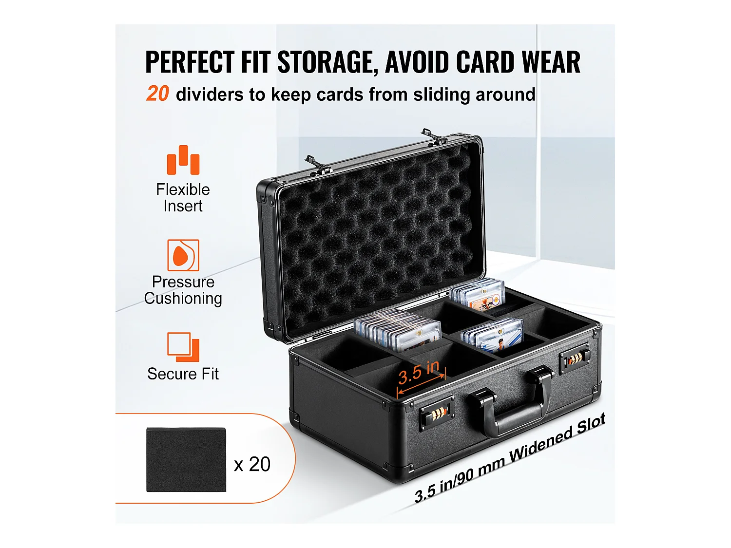 Boîte de Rangement, SucceBuy Boîte de Rangement pour Cartes Graduées, 4 Emplacements, Serrure à Code, Peut Contenir 108 Cartes PSA