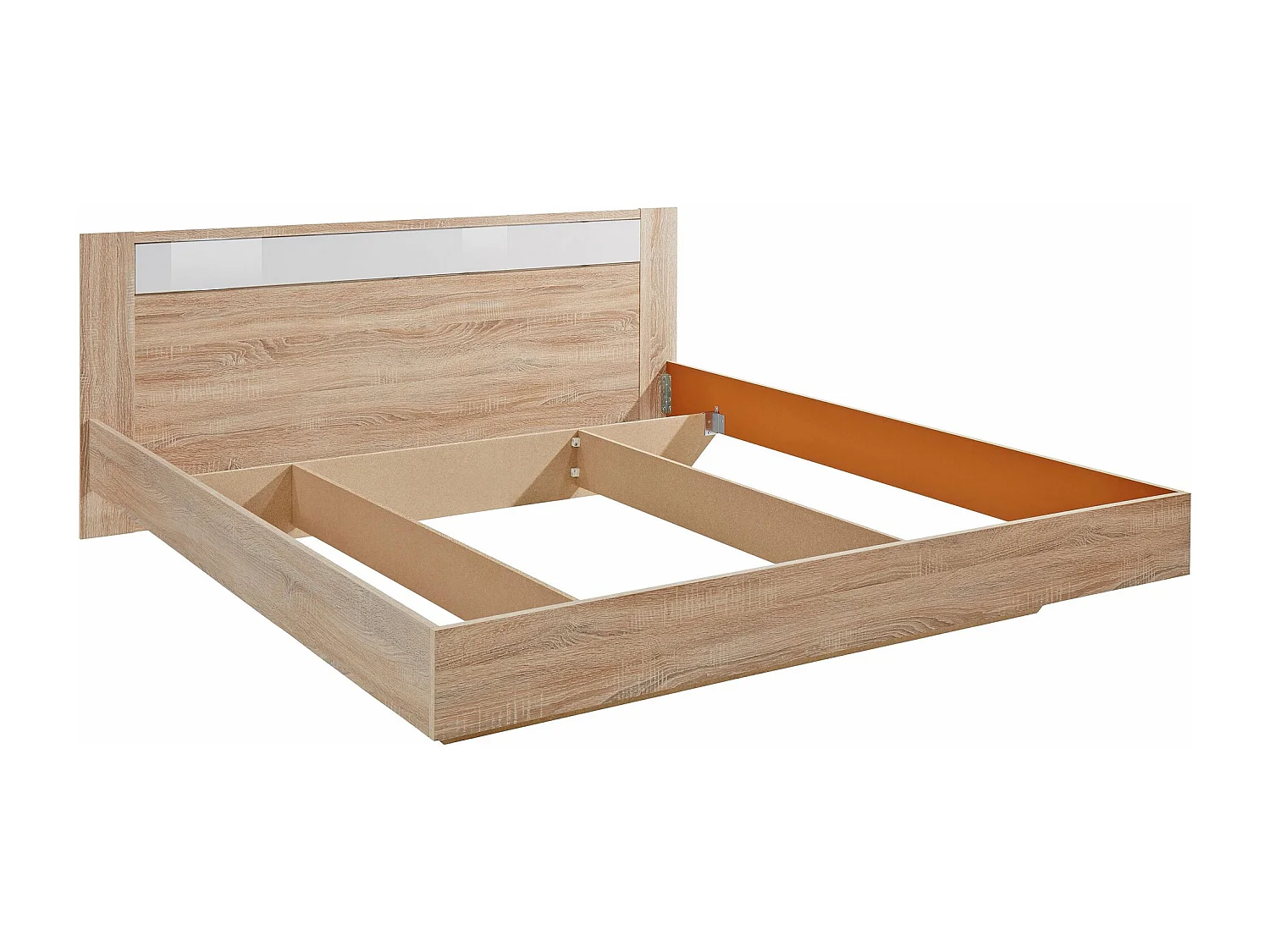 SCHLAFZIMMER SET 4-teilig Plankeneiche / Weißglas 498 / 210  / 210cm