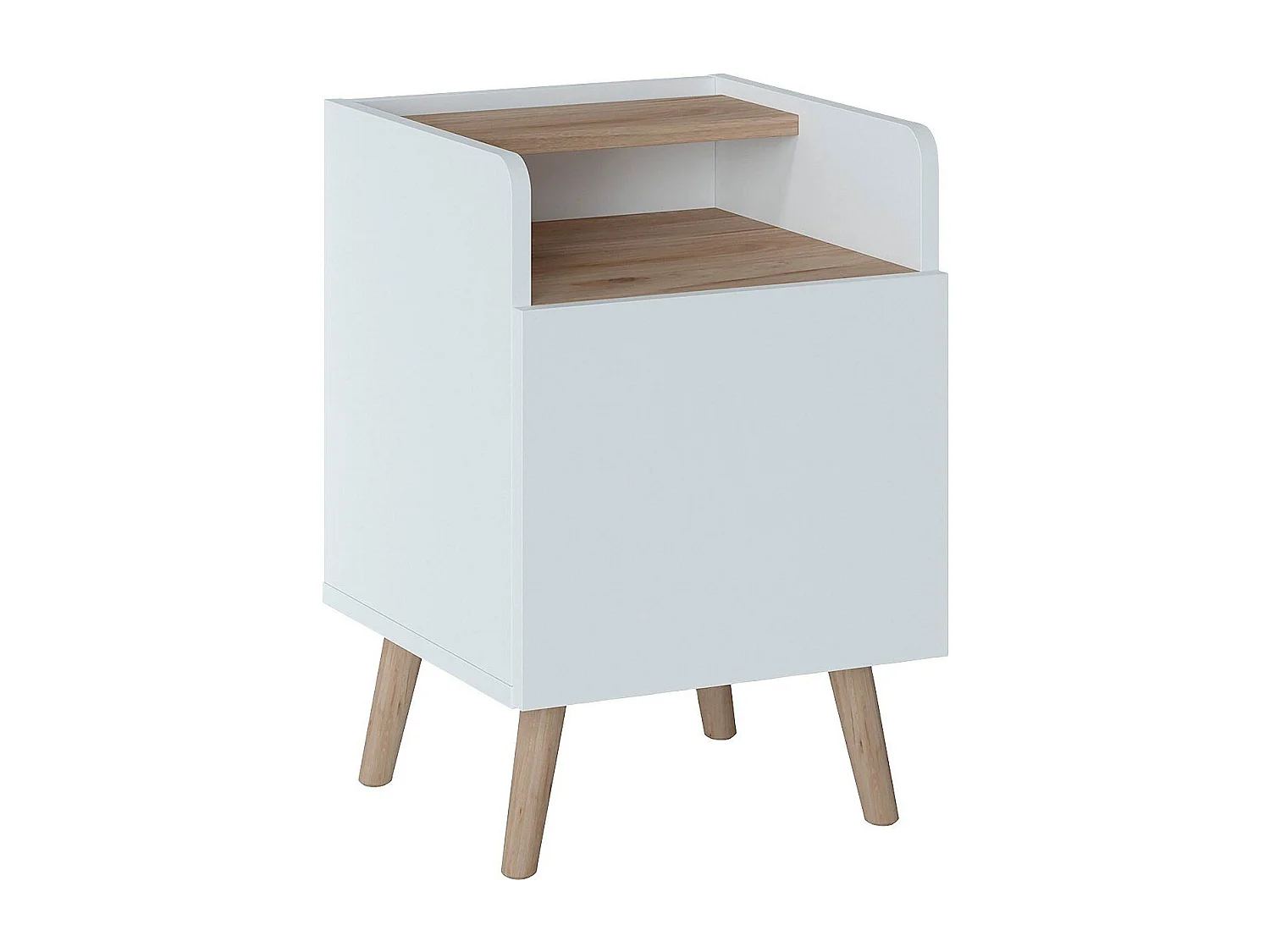 NACHTKONSOLE Scandi weiß / Jackson Hickory 40 / 42 / 60cm