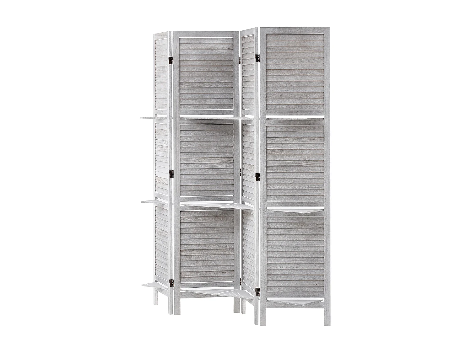 Cloison de Séparation, SucceBuy Cloison de Séparation en Bois, 4 Panneaux pour Séparation de Pièce, Cloison de Séparation à Persiennes de 170 cm de Hauteur