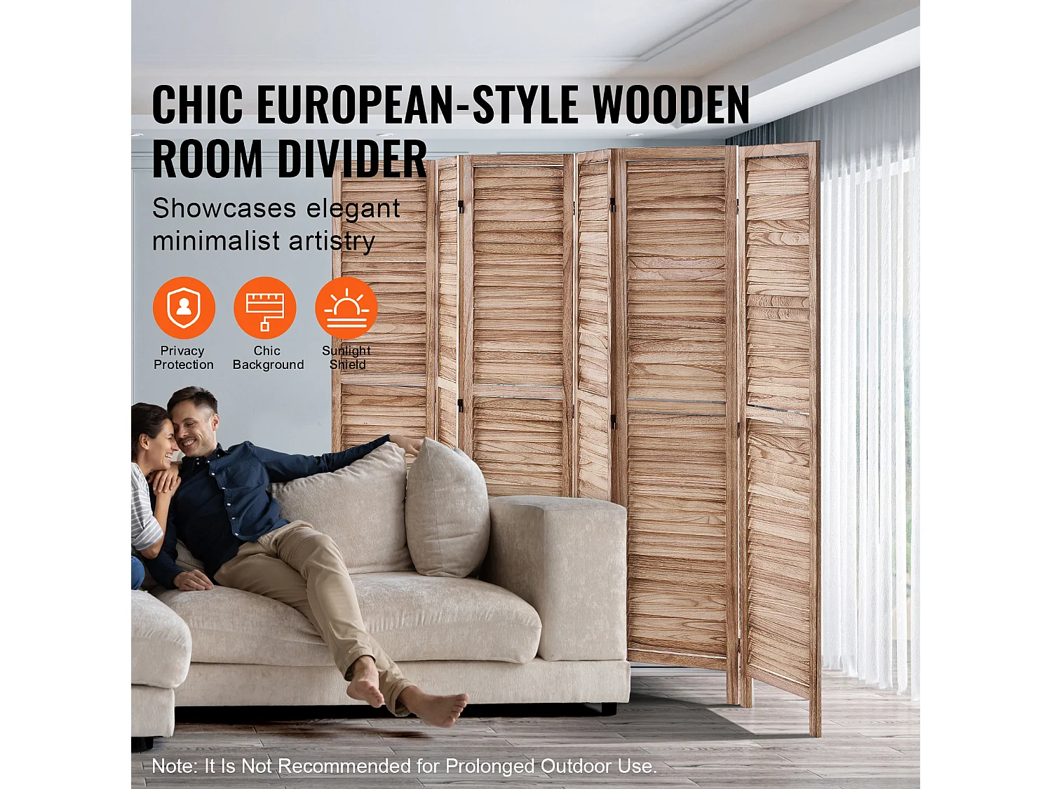 Cloison de Séparation, SucceBuy Cloison de Séparation en Bois à 6 Panneaux, 170 cm de Hauteur, pour la Maison, le Bureau, le Restaurant