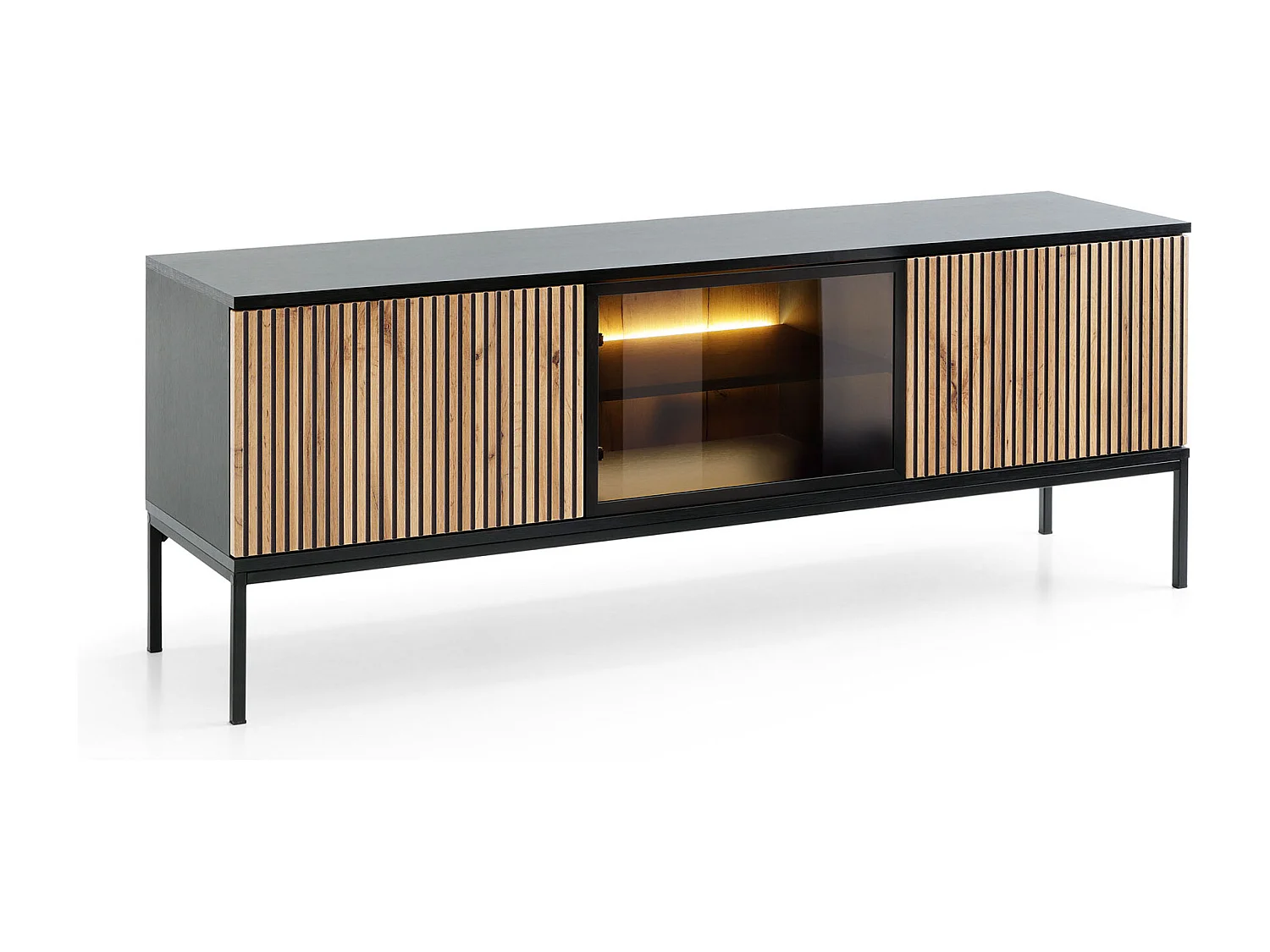 LOWBOARD Sento schwarz / Wotan Eiche 154 / 39 / 56cm